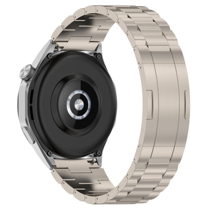 For Huawei Watch GT4 / GT3 / GT2 / GT 46mm Three Strains HW Buckle Metal Watch Band(Titanium Color) by buy2fix