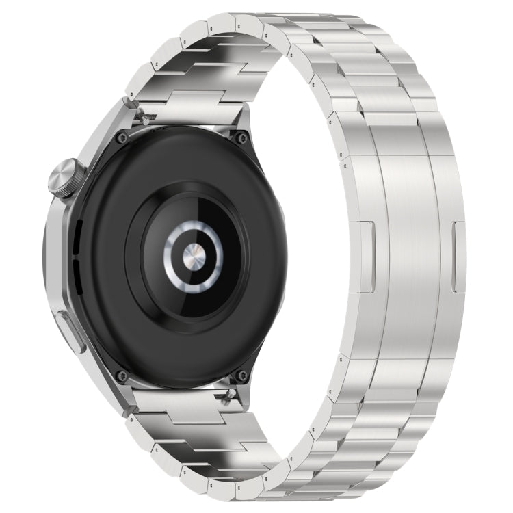 For Huawei Watch GT4 / GT3 / GT2 / GT 46mm Three Strains HW Buckle Metal Watch Band(Silver) by buy2fix