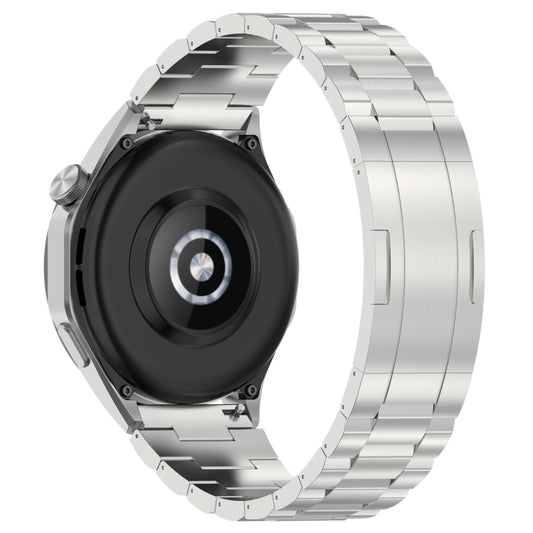 For Huawei Watch GT4 / GT3 / GT2 / GT 46mm Three Strains HW Buckle Metal Watch Band(Silver) by buy2fix