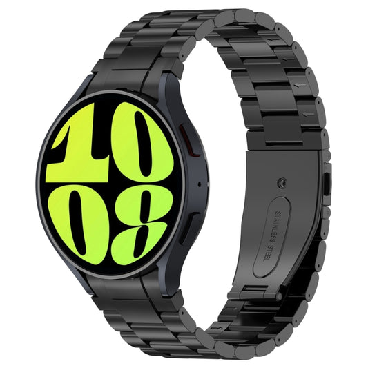 For Samsung Galaxy Watch6/6 Classic/5/5 Pro Button Style Three-bead Metal Watch Band(Black) - Watch Bands by buy2fix | Online Shopping UK | buy2fix