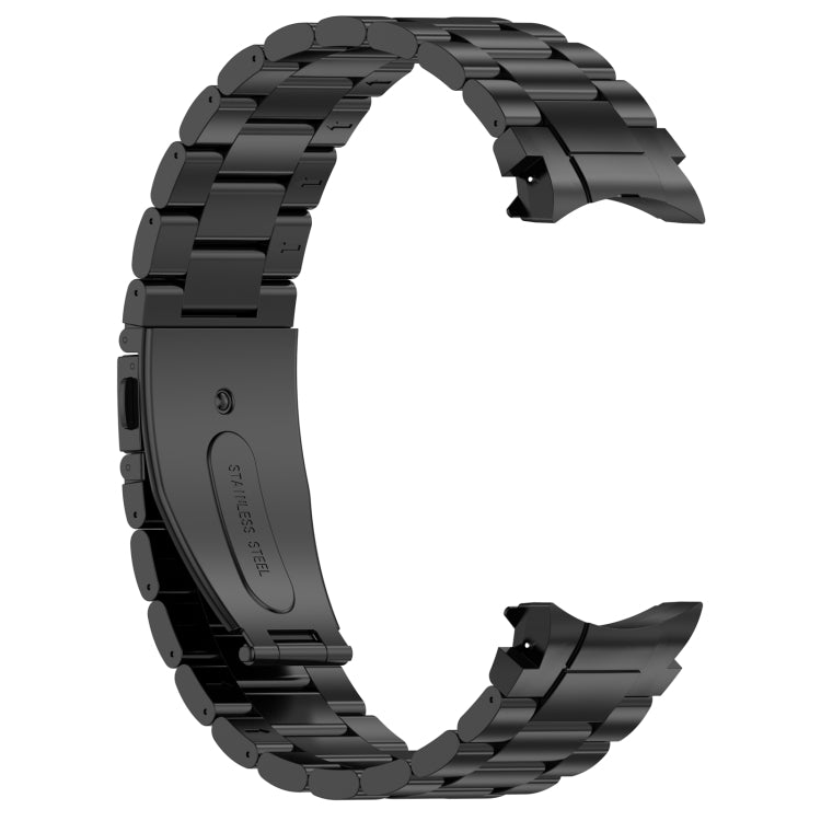 For Samsung Galaxy Watch6/6 Classic/5/5 Pro Button Style Three-bead Metal Watch Band(Black) - Watch Bands by buy2fix | Online Shopping UK | buy2fix