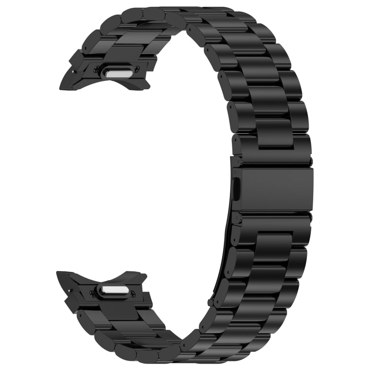 For Samsung Galaxy Watch6/6 Classic/5/5 Pro Button Style Three-bead Metal Watch Band(Black) - Watch Bands by buy2fix | Online Shopping UK | buy2fix
