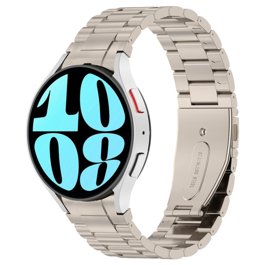 For Samsung Galaxy Watch6/6 Classic/5/5 Pro Button Style Three-bead Metal Watch Band(Titanium Color) - Watch Bands by buy2fix | Online Shopping UK | buy2fix