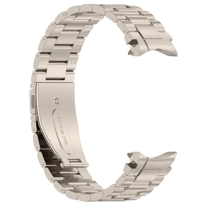 For Samsung Galaxy Watch6/6 Classic/5/5 Pro Button Style Three-bead Metal Watch Band(Titanium Color) - Watch Bands by buy2fix | Online Shopping UK | buy2fix