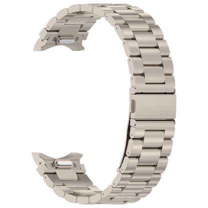 For Samsung Galaxy Watch6/6 Classic/5/5 Pro Button Style Three-bead Metal Watch Band(Titanium Color) - Watch Bands by buy2fix | Online Shopping UK | buy2fix