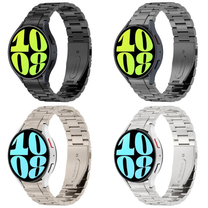 For Samsung Galaxy Watch6/6 Classic/5/5 Pro Button Style Three-bead Metal Watch Band(Titanium Color) - Watch Bands by buy2fix | Online Shopping UK | buy2fix