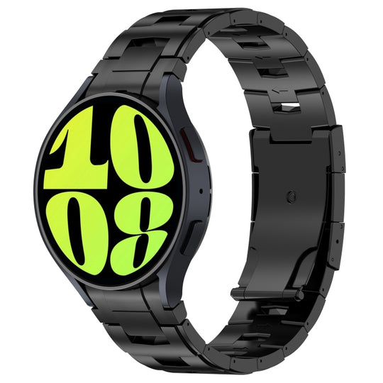 For Samsung Galaxy Watch6/6 Classic/5/5 Pro Button Style Pure Titanium Metal Watch Band(Black)