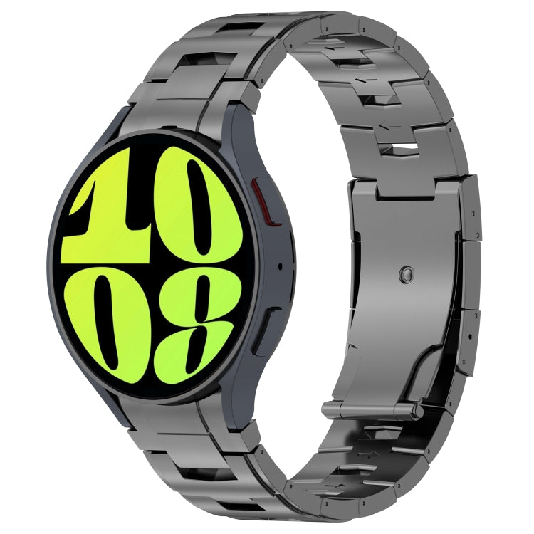 For Samsung Galaxy Watch6/6 Classic/5/5 Pro Button Style Pure Titanium Metal Watch Band(Grey) - Watch Bands by buy2fix | Online Shopping UK | buy2fix