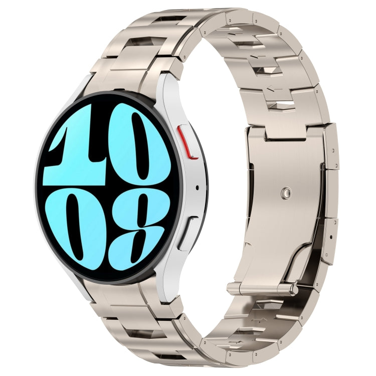 For Samsung Galaxy Watch6/6 Classic/5/5 Pro Button Style Pure Titanium Metal Watch Band(Titanium Color) - Watch Bands by buy2fix | Online Shopping UK | buy2fix