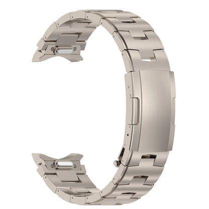For Samsung Galaxy Watch6/6 Classic/5/5 Pro Button Style Pure Titanium Metal Watch Band(Titanium Color) - Watch Bands by buy2fix | Online Shopping UK | buy2fix