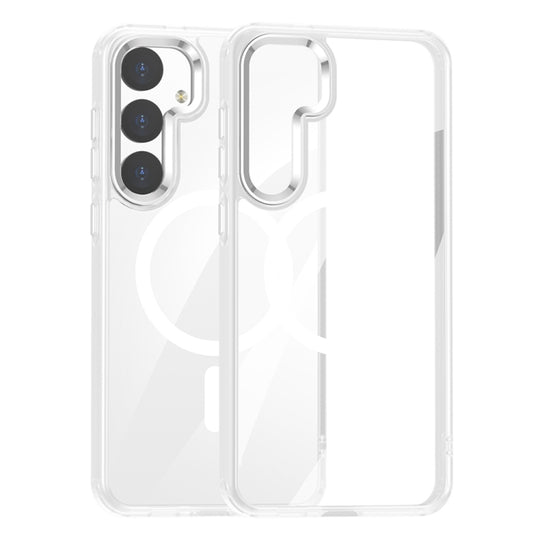 For Samsung Galaxy S24 5G MagSafe Anti-fingerprint Highly Transparent PC Phone Case(White)
