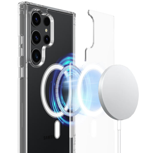 For Samsung Galaxy S24 Ultra 5G MagSafe Magnetic Acrylic TPU Phone Case(Transparent) - Galaxy S24 Ultra 5G Cases by buy2fix | Online Shopping UK | buy2fix