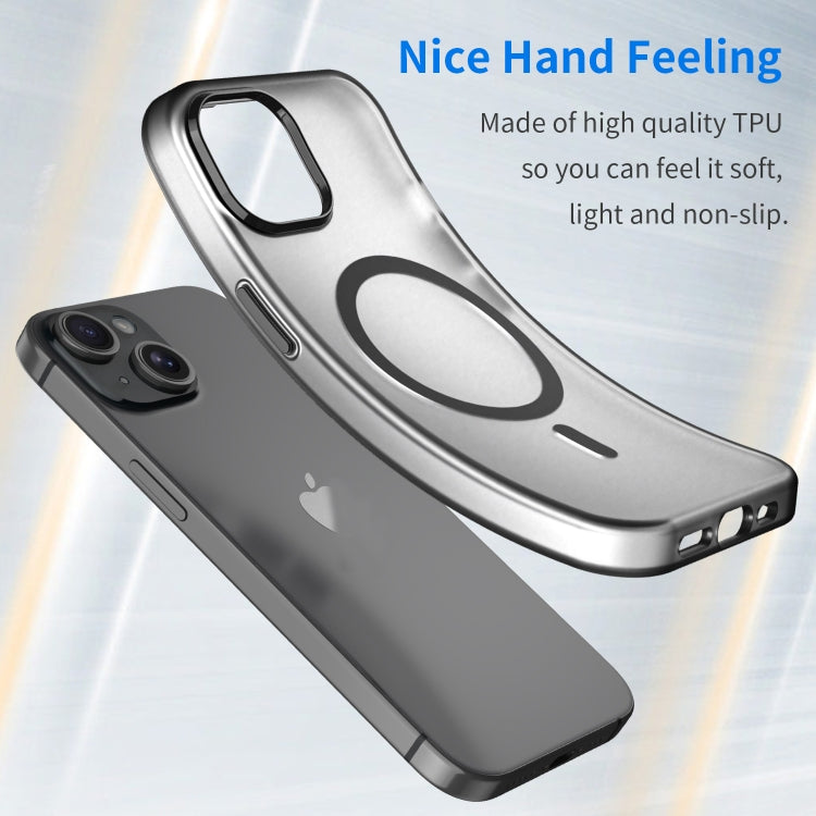 For iPhone 14 MagSafe Frosted Translucent TPU + PC Full Coverage Phone Case(Black) by buy2fix