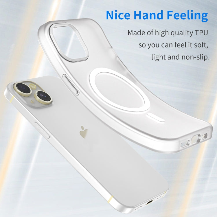 For iPhone 14 MagSafe Frosted Translucent TPU + PC Full Coverage Phone Case(White) by buy2fix