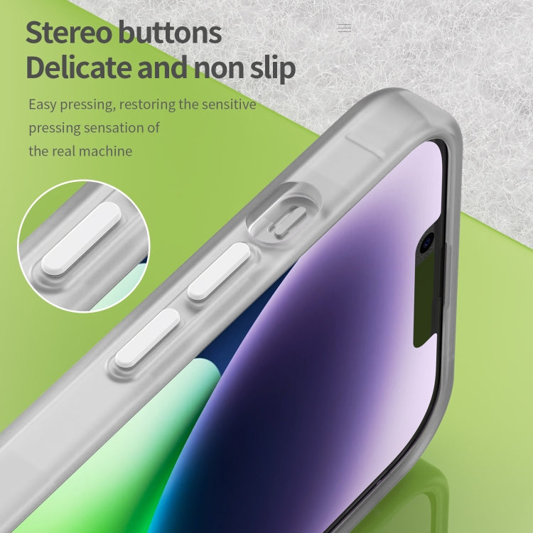 For iPhone 14 MagSafe Frosted Translucent TPU + PC Full Coverage Phone Case(White) by buy2fix