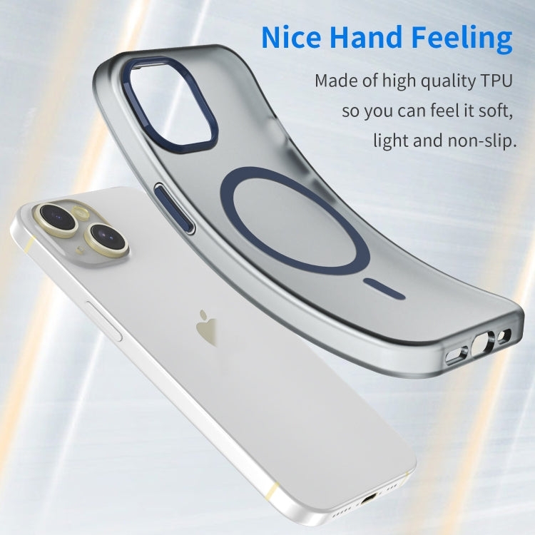 For iPhone 15 MagSafe Frosted Translucent TPU + PC Full Coverage Phone Case(Dark Blue) - iPhone 15 Cases by buy2fix | Online Shopping UK | buy2fix