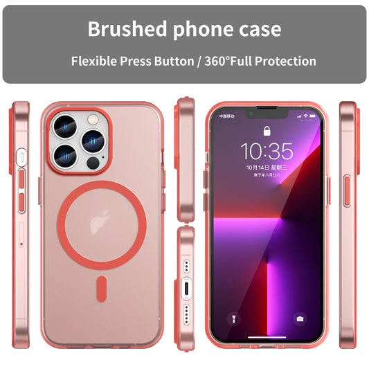 For iPhone 13 Pro MagSafe Frosted Translucent TPU + PC Full Coverage Phone Case(Red) - iPhone 13 Pro Cases by buy2fix | Online Shopping UK | buy2fix