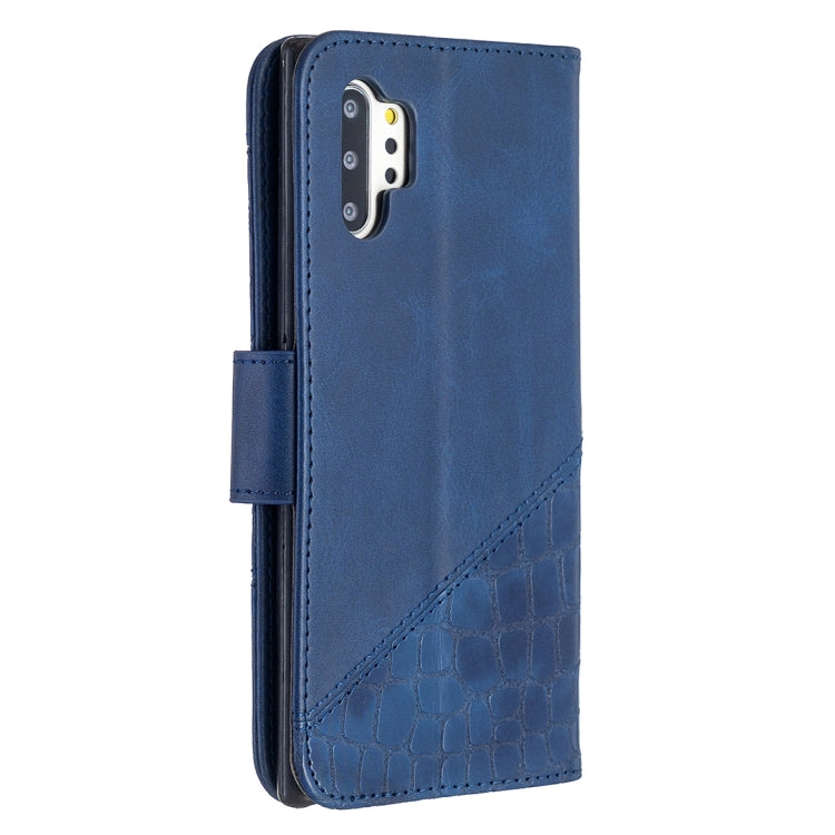 For Samsung Galaxy Note 10 Plus Matching Color Crocodile Texture Horizontal Flip PU Leather Case with Wallet & Holder & Card Slots(Blue) by buy2fix