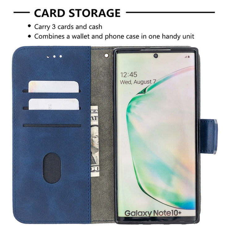 For Samsung Galaxy Note 10 Plus Matching Color Crocodile Texture Horizontal Flip PU Leather Case with Wallet & Holder & Card Slots(Blue) by buy2fix