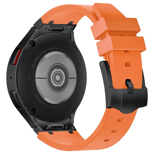 For Samsung Galaxy Watch 4 / 5 / 6 AP Series Liquid Silicone Watch Band(Black Orange) - Watch Bands by buy2fix | Online Shopping UK | buy2fix