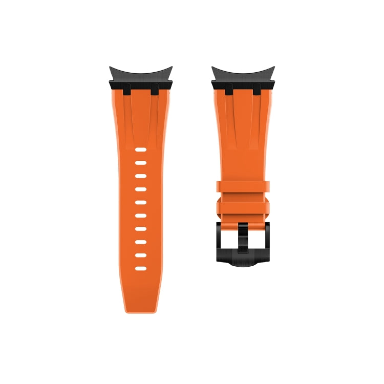 For Samsung Galaxy Watch 4 / 5 / 6 AP Series Liquid Silicone Watch Band(Black Orange) - Watch Bands by buy2fix | Online Shopping UK | buy2fix