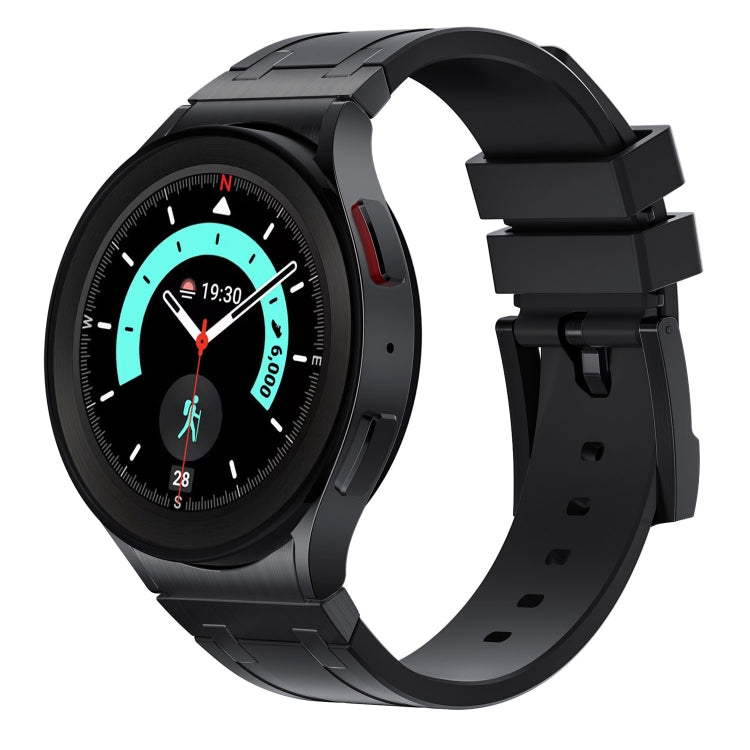 For Samsung Galaxy Watch 4 / 5 / 6 AP Series Liquid Silicone Watch Band(Black) - Watch Bands by buy2fix | Online Shopping UK | buy2fix
