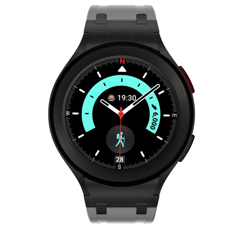 For Samsung Galaxy Watch 4 / 5 / 6 AP Series Liquid Silicone Watch Band(Black Grey) - Watch Bands by buy2fix | Online Shopping UK | buy2fix