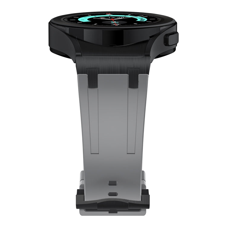 For Samsung Galaxy Watch 4 / 5 / 6 AP Series Liquid Silicone Watch Band(Black Grey) - Watch Bands by buy2fix | Online Shopping UK | buy2fix