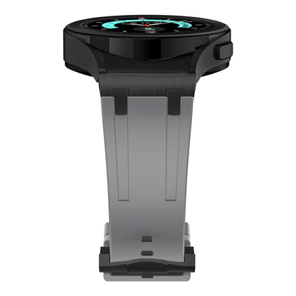 For Samsung Galaxy Watch 4 / 5 / 6 AP Series Liquid Silicone Watch Band(Black Grey) - Watch Bands by buy2fix | Online Shopping UK | buy2fix