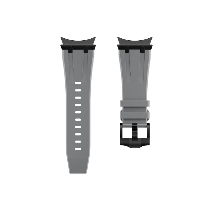 For Samsung Galaxy Watch 4 / 5 / 6 AP Series Liquid Silicone Watch Band(Black Grey) - Watch Bands by buy2fix | Online Shopping UK | buy2fix