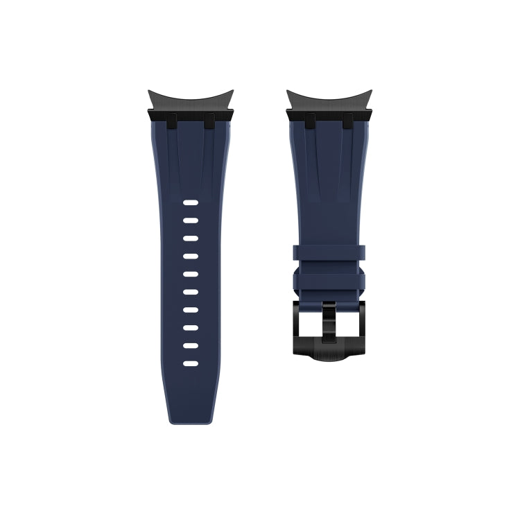 For Samsung Galaxy Watch 4 / 5 / 6 AP Series Liquid Silicone Watch Band(Black Blue) - Watch Bands by buy2fix | Online Shopping UK | buy2fix