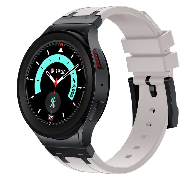 For Samsung Galaxy Watch 4 / 5 / 6 AP Series Liquid Silicone Watch Band(Black Starlight) - Watch Bands by buy2fix | Online Shopping UK | buy2fix