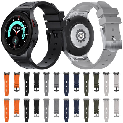 For Samsung Galaxy Watch 4 / 5 / 6 AP Series Liquid Silicone Watch Band(Black) - Watch Bands by buy2fix | Online Shopping UK | buy2fix
