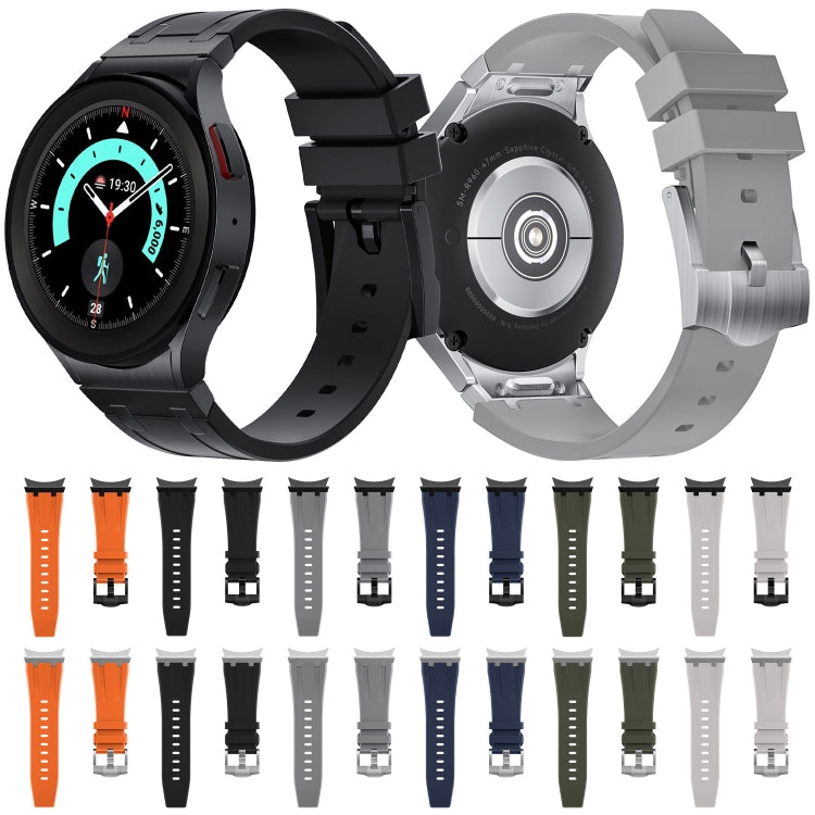 For Samsung Galaxy Watch 4 / 5 / 6 AP Series Liquid Silicone Watch Band(Black Starlight) - Watch Bands by buy2fix | Online Shopping UK | buy2fix