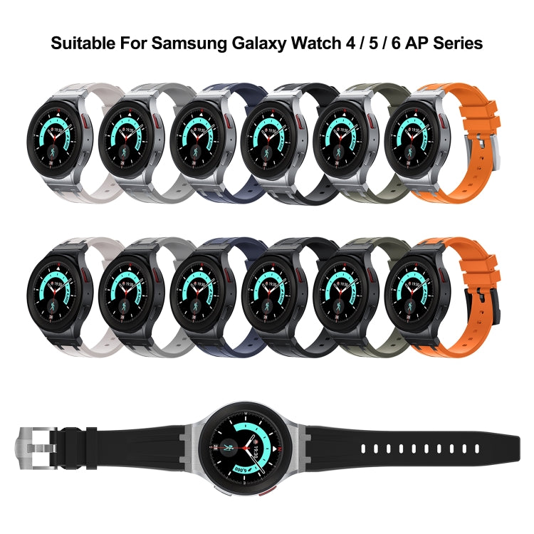 For Samsung Galaxy Watch 4 / 5 / 6 AP Series Liquid Silicone Watch Band(Black Starlight) - Watch Bands by buy2fix | Online Shopping UK | buy2fix