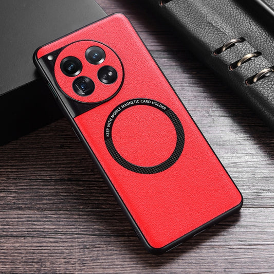 For OnePlus 12 PU MagSafe Magnetic Phone Case(Red) - OnePlus Cases by buy2fix | Online Shopping UK | buy2fix