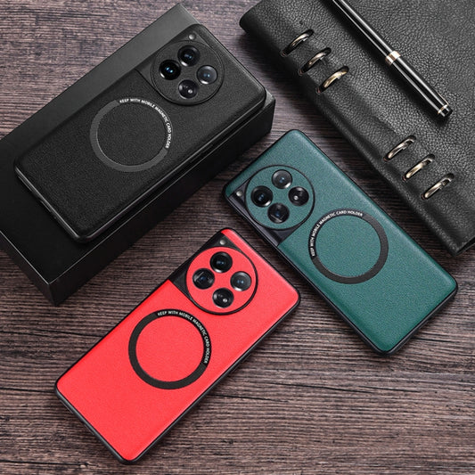 For OnePlus 12 PU MagSafe Magnetic Phone Case(Green) - OnePlus Cases by buy2fix | Online Shopping UK | buy2fix