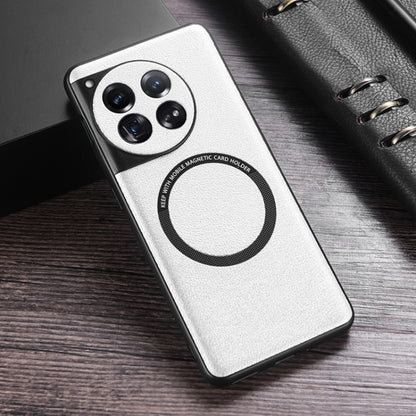 For OnePlus 12 PU MagSafe Magnetic Phone Case(White) - OnePlus Cases by buy2fix | Online Shopping UK | buy2fix