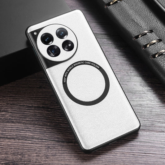 For OnePlus 12 PU MagSafe Magnetic Phone Case(White) - OnePlus Cases by buy2fix | Online Shopping UK | buy2fix