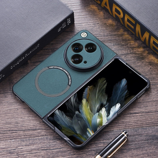 For OnePlus Open PU MagSafe Magnetic Phone Case(Green) - OnePlus Cases by buy2fix | Online Shopping UK | buy2fix