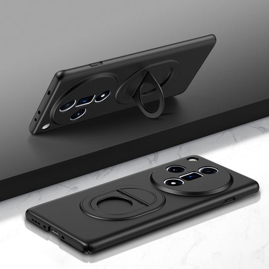 For OPPO Find X7 Magsafe Hidden Fold Holder Full Coverage Shockproof Phone Case(Black) - OPPO Cases by buy2fix | Online Shopping UK | buy2fix