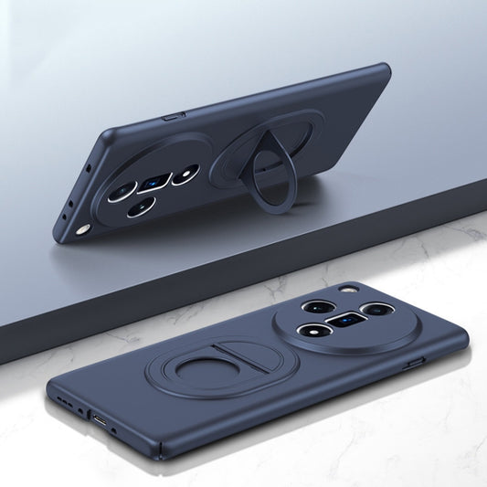For OPPO Find X7 Magsafe Hidden Fold Holder Full Coverage Shockproof Phone Case(Blue) - OPPO Cases by buy2fix | Online Shopping UK | buy2fix