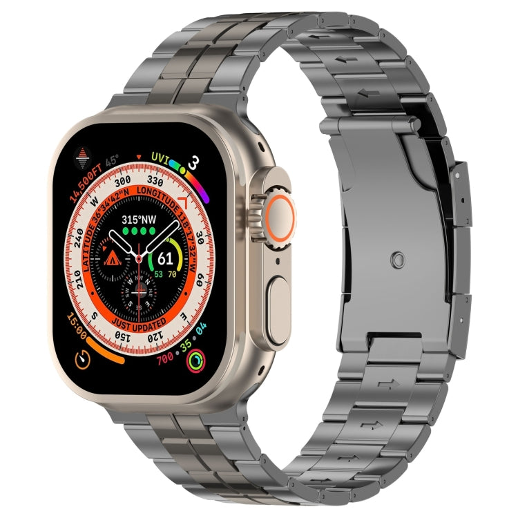 For Apple Watch Ultra 49mm Tortoise Buckle Titanium Steel Watch Band(Grey) by buy2fix