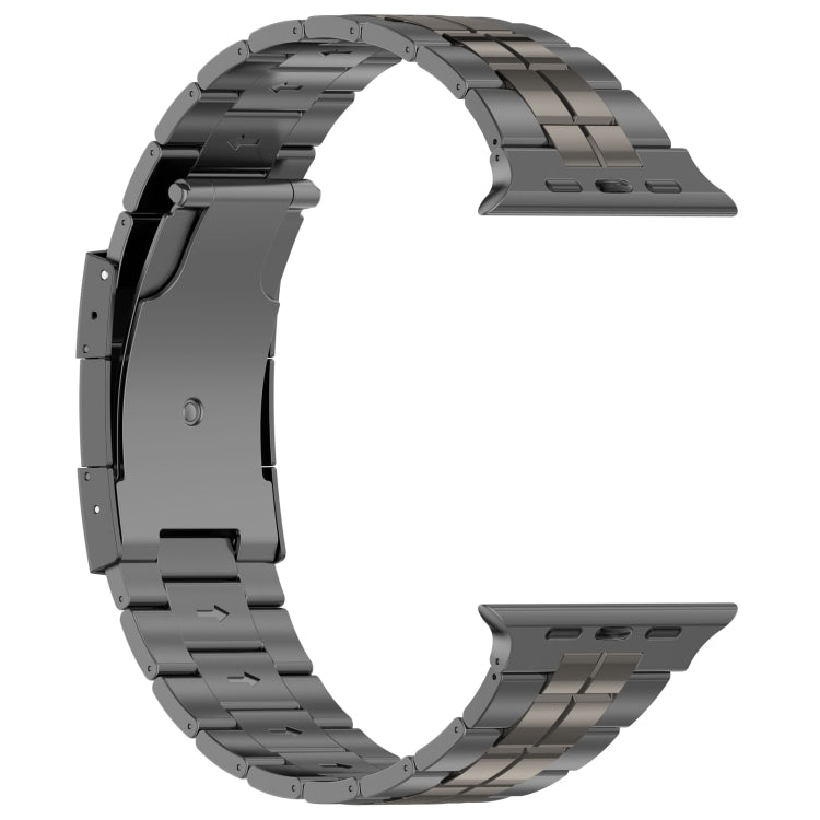 For Apple Watch Series 6 44mm Tortoise Buckle Titanium Steel Watch Band(Grey) by buy2fix