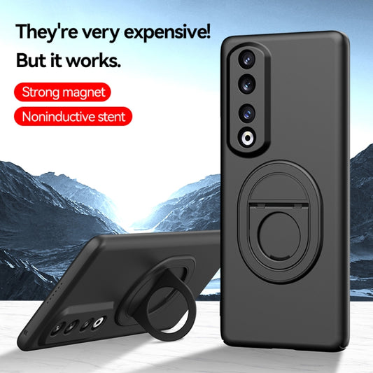 For Honor 90 Magsafe Hidden Fold Holder Full Coverage Shockproof Phone Case(Grey) - Honor Cases by buy2fix | Online Shopping UK | buy2fix