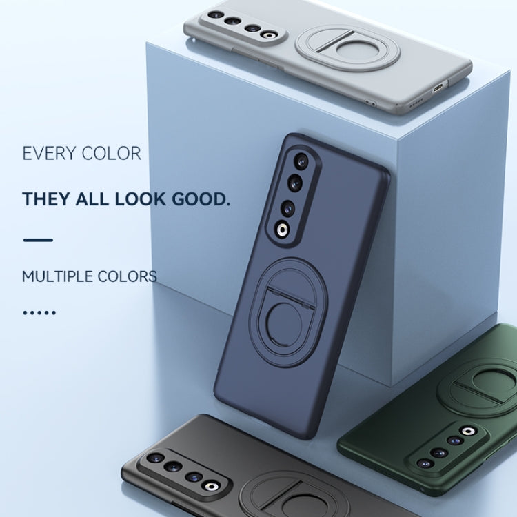For Honor 90 Magsafe Hidden Fold Holder Full Coverage Shockproof Phone Case(Grey) - Honor Cases by buy2fix | Online Shopping UK | buy2fix
