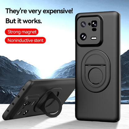 For Xiaomi 13 Magsafe Hidden Fold Holder Full Coverage Shockproof Phone Case(Grey) - Xiaomi Cases by buy2fix | Online Shopping UK | buy2fix