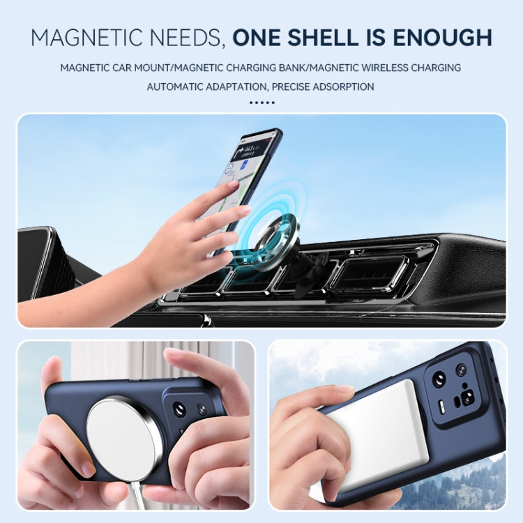 For Xiaomi 13 Magsafe Hidden Fold Holder Full Coverage Shockproof Phone Case(Grey) - Xiaomi Cases by buy2fix | Online Shopping UK | buy2fix