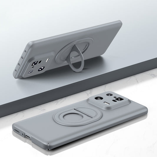 For Xiaomi 13 Pro Magsafe Hidden Fold Holder Full Coverage Shockproof Phone Case(Grey) - Xiaomi Cases by buy2fix | Online Shopping UK | buy2fix
