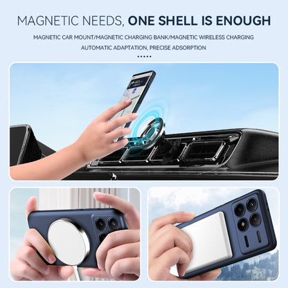 For Xiaomi Redmi K70 / K70 Pro Magsafe Hidden Fold Holder Full Coverage Shockproof Phone Case(Blue) - Xiaomi Cases by buy2fix | Online Shopping UK | buy2fix